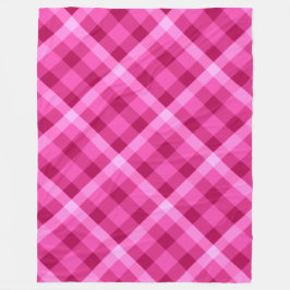 Schönes Pink Magenta Kariert große Fleece Blanka