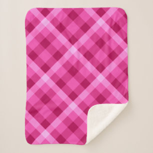 Schönes Pink Magenta Kariert Kleine Sherpa Blanka Sherpadecke