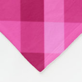 Schönes Pink Magenta Kariertes Fleece Blanka (Ecke)