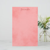 Schönes Pink-Parchment-Geschirr Briefpapier (Stehend Vorderseite)