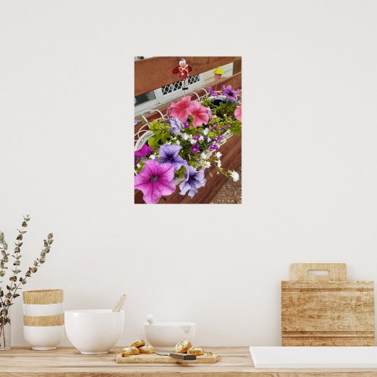 Schönes Pink Petunia Blumengarten Poster (Küche)