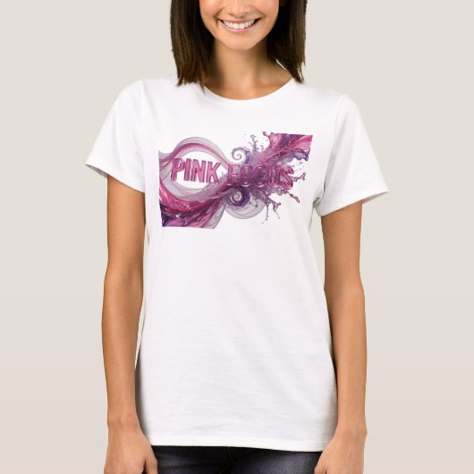 Schönes Pink PINK FOCUS Statement T-Shirt (Vorderseite)