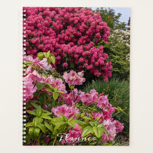 Schönes Pink Rhododendron Bloms Floral Planer (Vorderseite)