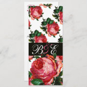 SCHÖNES PINK ROSE AQUA BLAU AQUAMARINES FLORAL MON EINLADUNG (Vorne/Hinten)