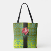 SCHÖNES PINK ROSE AQUAMARIN BLAU GELBE SCHWARZER D TASCHE (Rückseite)