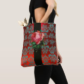 SCHÖNES PINK ROSE AQUAMARIN BLAU RED BLACK DAMASK TASCHE (Von Nahem)
