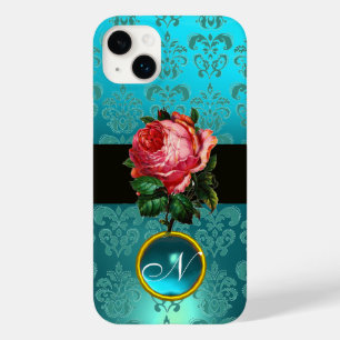 SCHÖNES PINK ROSE BLUE AQUAMARIN DAMASK GEM MONOGR Case-Mate iPhone 14 PLUS HÜLLE