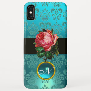 SCHÖNES PINK ROSE BLUE AQUAMARIN DAMASK GEM MONOGR Case-Mate iPhone HÜLLE