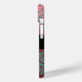 SCHÖNES PINK ROSE BLUE AQUAMARIN DAMASK GEM MONOGR Case-Mate iPhone HÜLLE (Rückseite / Links)