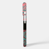 SCHÖNES PINK ROSE BLUE AQUAMARIN DAMASK GEM MONOGR Case-Mate iPhone HÜLLE (Rückseite / Links)