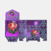 SCHÖNES PINK ROSE DAMASK LILA GEM MONOGRAMM GESCHENKSCHACHTEL (Ungefaltet)
