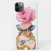 SCHÖNES PINK ROSE MONOGRAM, Aquamarines Aqua Blue Case-Mate iPhone Hülle (Rückseite)