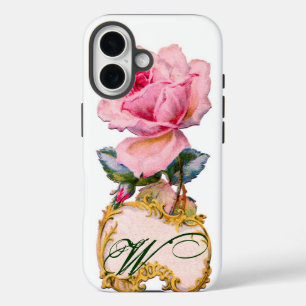 SCHÖNES PINK ROSE MONOGRAMM iPhone 16 HÜLLE