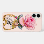 SCHÖNES PINK ROSE MONOGRAMM Case-Mate iPhone HÜLLE (Rückseite (Horizontal))