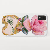 SCHÖNES PINK ROSE MONOGRAMM Case-Mate iPhone HÜLLE (Rückseite (Horizontal))