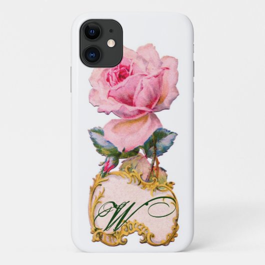 SCHÖNES PINK ROSE MONOGRAMM Case-Mate iPhone HÜLLE (Rückseite)