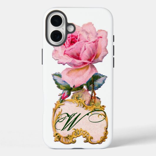 SCHÖNES PINK ROSE MONOGRAMM Case-Mate iPhone HÜLLE (Rückseite)