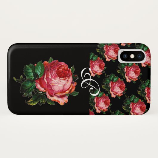 SCHÖNES PINK ROSE MONOGRAMM Case-Mate iPhone HÜLLE (Rückseite (Horizontal))
