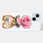 SCHÖNES PINK ROSE MONOGRAMM Case-Mate iPhone HÜLLE (Rückseite (Horizontal))