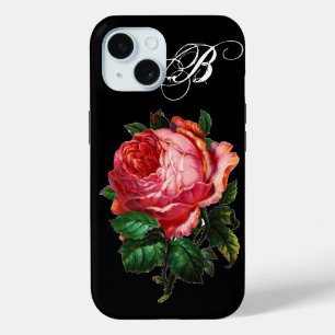 SCHÖNES PINK ROSE MONOGRAMM iPhone 15 HÜLLE