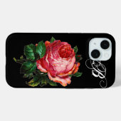 SCHÖNES PINK ROSE MONOGRAMM Case-Mate iPhone HÜLLE (Rückseite (Horizontal))
