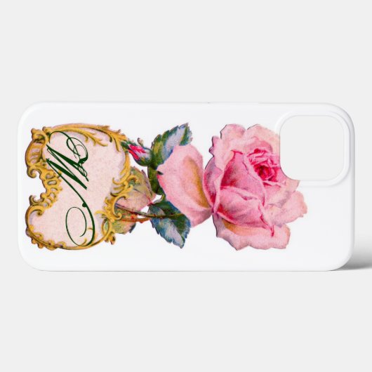 SCHÖNES PINK ROSE MONOGRAMM Case-Mate iPhone HÜLLE (Rückseite (Horizontal))