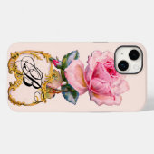 SCHÖNES PINK ROSE MONOGRAMM Case-Mate iPhone HÜLLE (Rückseite (Horizontal))