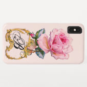 SCHÖNES PINK ROSE MONOGRAMM Case-Mate iPhone HÜLLE (Rückseite (Horizontal))