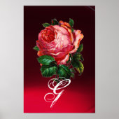 SCHÖNES PINK ROSE MONOGRAMM POSTER (Vorne)