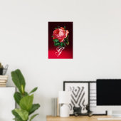 SCHÖNES PINK ROSE MONOGRAMM POSTER (Heimbüro)
