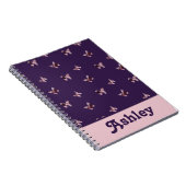 Schönes Pink Satin Butterfly-Muster Tier Notizblock (Rechte Seite)