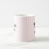 Schönes Pink Stripe Morning Kaffeetasse (Mittel)
