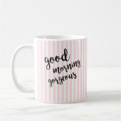 Schönes Pink Stripe Morning Kaffeetasse (Links)