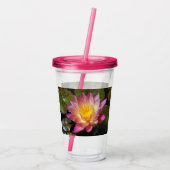 Schönes Pink Water Lily Foto Acryltrinkbecher (Rückseite)