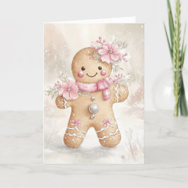 Schönes Pink Weihnachtsgebäck Keks Leere Dankeskarte