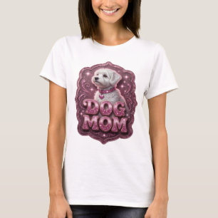 Schönes Pinkes DOG MOM Statement T-Shirt