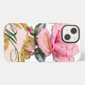 SCHÖNES PINKES ROSENMONOGRAMM iPhone HÜLLE (Rückseite (Horizontal))