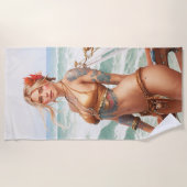 Schönes Piratenmädchen Strandtuch (Vorderseite)