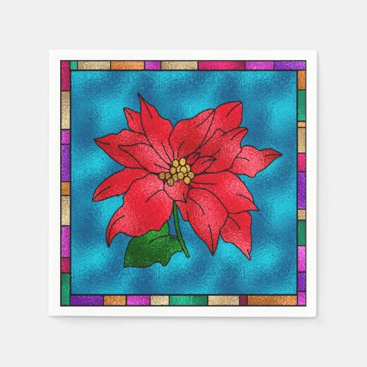 Schönes Poinsetta Serviette (Vorderseite)