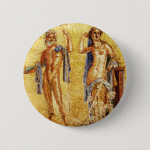 SCHÖNES Pompeji-Mosaik Button