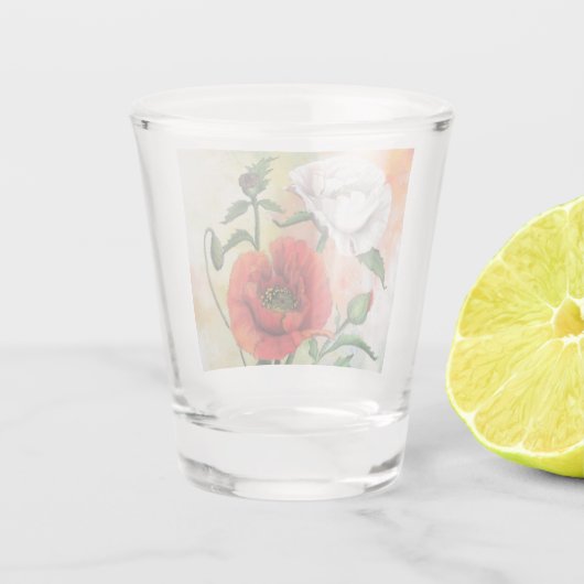 Schönes Poppies Shot Glass Schnapsglas (Rückseite)
