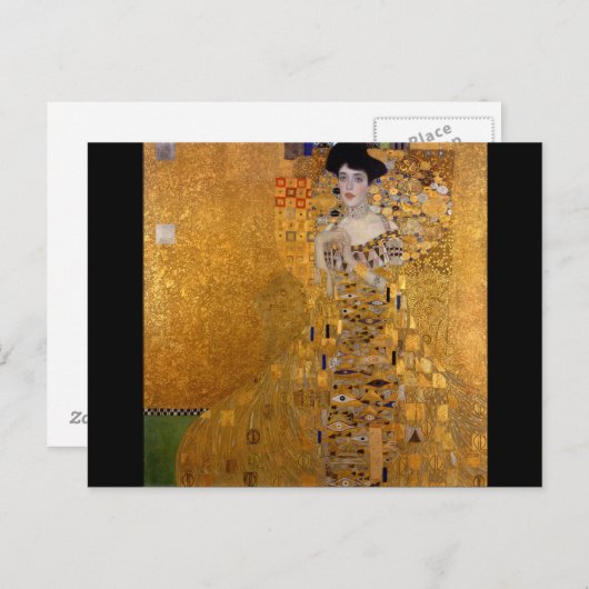 Schönes Portrait einer Dame von Gustav Klimt, Deko Postkarte (Vorne/Hinten)