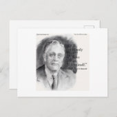 Schönes Portrait von FDR & Furcht selbst Zitat Postkarte (Vorne/Hinten)