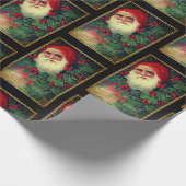 Schönes Portrait Wrapping Paper des Weihnachtsmann Geschenkpapier (Ecke)