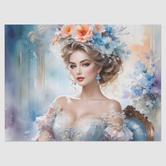 Schönes Porträt Frauen Dekoration Möbel Seidenpapier (Vorderseite)