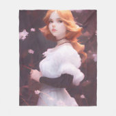 Schönes Porträt junger Mädchen unter rosa Blume Fleecedecke (Vorderseite)