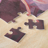 Schönes Porträt junger Mädchen unter rosa Blume Puzzle (Seite)