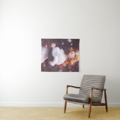 Schönes Porträt junger Mädchen unter rosa Blume Wandteppich (Beispiel (Horizontal))