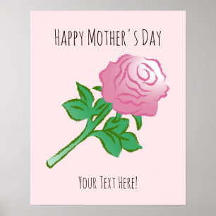 Schönes Poster mit einer rosa Rose