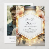 Schönes Printable Mason Jar Wedding Save The Date (Vorne/Hinten)